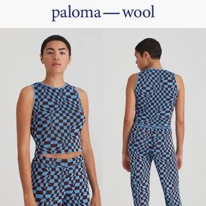 PALOMA WOOL ENYA TOP in BLUE/BROWN